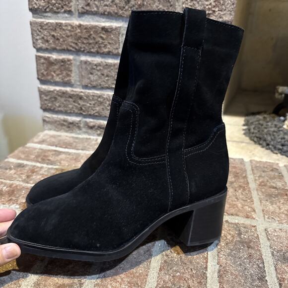 Steve Madden Women Romney Black Leather Western Festival Pull On Boots sz 9 - Picture 3 of 16